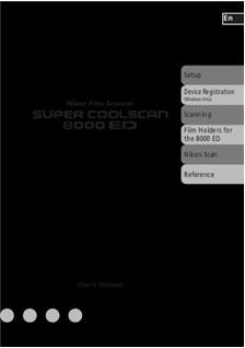 Nikon Super Coolscan 8000 ED manual. Camera Instructions.